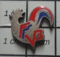 313H Pin's Pins / Beau Et Rare / ANIMAUX / COQ TRICOLORE FFVB FEDERATION FRANCAISE DE VOLLEY-BALL - Voleibol