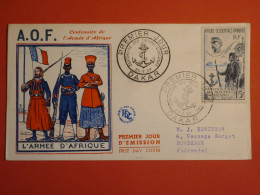 DO 4 AOF CARTE FDC  1957 DAKAR A BORDEAUX FRANCE +POSTE AERIENNE ++ AFF. INTERESSANT++ - Briefe U. Dokumente