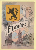 Province : LA FLANDRE / Blason / Costume / Folklore / Illustrateur (voir Scan Recto/verso) - Nord-Pas-de-Calais