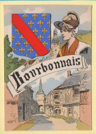 Province : LE BOURBONNAIS / Blason / Costume / Folklore / Illustrateur (voir Scan Recto/verso) - Auvergne