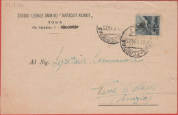 ITALIA - Storia Postale Luogotenenza - 31.01.1946 (Ultimo Giorno Di Tariffa) - 40c Democratica (Isolato) - Stampe - Stud - Marcofilie