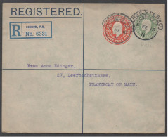 LONDRES - GB - UK / 1913 ENTIER POSTAL PRIVE RECOMMMANDE POUR L' ALLEMAGNE - Luftpost & Aerogramme