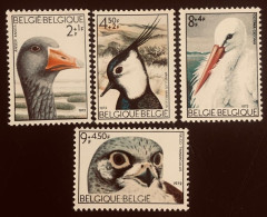 BELGIQUE 1972 FAUNA PAJAROS OISEAUX Yvert N 1644 A 1647 ** - Unused Stamps