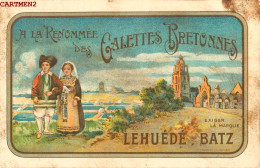 PUBLICITE ILE DE BATZ A LA RENOMMEE DES GALETTES BRETONNES LEHUEDE 29 FINISTERE - Ile-de-Batz