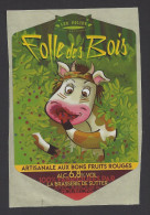 Etiquette De Bière Au Fruits Rouges -  Folle Des Bois  -   Brasserie De Sutter à Gisors (27) -  Thème Vache - Beer