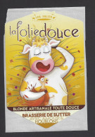 Etiquette De Bière Toute Douce -  La Follie Douce  -   Brasserie De Sutter à Gisors (27) -  Thème Vache - Bière