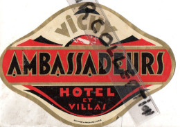 VICHY . AMBASSADEUR .  HOTEL ET VILLAS - Etiquettes D'hotels