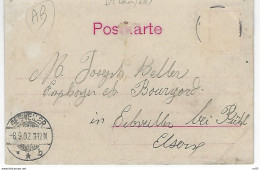 Alsace Lorraine - OBliteration Allemande " GEBWEILER " 1902  Employé Chez BOURGORD " BURGARD ? CP TROIS EPIS ( Haut Rhin - Brieven En Documenten