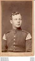 SOLDAT ALLEMAND BRAUNSCHWEIG  O. DELORME PHOTO CDV CARTON 10.50 X 6.50 CM - Old (before 1900)