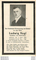 MEMENTO AVIS DE DECES SOLDAT ALLEMAND LUDWIG VOGL  26/11/1945 - Todesanzeige