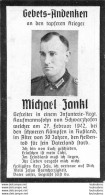 MEMENTO AVIS DE DECES SOLDAT ALLEMAND  MICHAEL JANKL 27/02/1942 - Obituary Notices