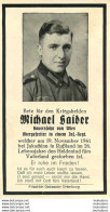 MEMENTO AVIS DE DECES SOLDAT ALLEMAND  MICHAEL HAIDER 19/11/1941 - Décès