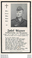 MEMENTO AVIS DE DECES SOLDAT ALLEMAND  JOSEF AIGNER 11/04/1945 - Obituary Notices