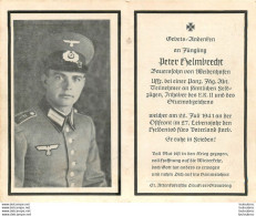 MEMENTO AVIS DE DECES SOLDAT ALLEMAND  PETER HELMBRECHT 22/07/1941 - Décès