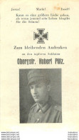 MEMENTO AVIS DE DECES SOLDAT ALLEMAND  HUBERT PUTZ 29/07/1944 - Todesanzeige
