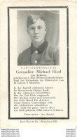 MEMENTO AVIS DE DECES SOLDAT ALLEMAND  GRENADIER MICHAEL  HIERL 06/05/1943 - Décès