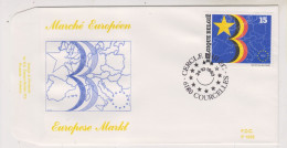 FDC 1035 COB 2485 Ouverture Du Marché Européen Oblitération Courcelles - 1991-2000