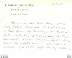 6em REGIMENT D'INFANTERIE 3em BATAILLON LE CHEF DE BATAILLON  VOEUX 1948 - Otros & Sin Clasificación