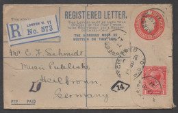 LONDRES - GB - UK / 1921 ENTIER POSTAL RECOMMMANDE POUR L' ALLEMAGNE - HEILBRONN - Entiers Postaux