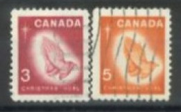 CANADA - 1966, CHRISTMAS STAMPS COMPLETE SET OF 2, USED. - Usados