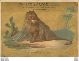 CHROMO  DOREE PERLES DU JAPON  A.  CHAPU PARIS  IMP BOGNARD LE LION ET LE RAT - Other & Unclassified