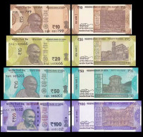 Reserve Bank Of India 4 Banknotes 10,20,50,100R - India
