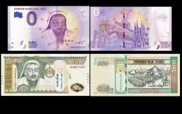 Mongolia Bank 2 Banknotes 0,500T - Mongolië