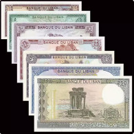 Banque Du Liban 7 Banknotes 1-250 Livres - Libanon