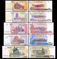 Banque Nationale Du Cambodge 5 Banknotes 50,100,500,1000,2000 Riels - Kambodscha
