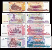 Banque Nationale Du Cambodge 4 Banknotes 50,100,500,1000 Riels - Cambodia