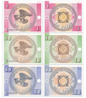 Kyrgyzstan Bank 1993 1,10,50T 3 Banknotes  - Kirghizistan
