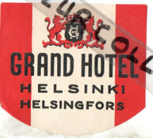 GRAND. HOTEL  . HELSINKI - Hotelaufkleber