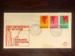 NETHERLANDS  FDC COVER 1970 YEAR  BLOOD DONATION DONORS HEALTH MEDICINE STAMPS - FDC