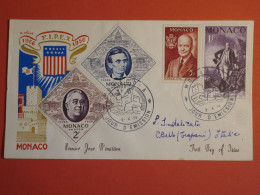 DO 4 MONACO LETTRE  FDC RR DEST.   1956 MONTE CARLO  A TRAPANI ITALIA ++ AFF. INTERESSANT++ - Cartas & Documentos