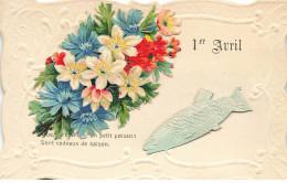 VOEUX  AO#AL000797 1ER AVRIL  POISSON ET BOUQUET DE FLEURS AJOUTIS - 1 April (aprilvis)