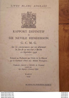 LIVRE BLANC ANGLAIS RAPPORT DEFINITIF DE SIR NEVILE HENDERSON 1939 G.C.M.G. - 1939-45