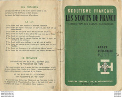 LES SCOUTS DE FRANCE CARTE D'ECLAIREUR 1950 DISTRICT MONT VALERIEN - Scouting