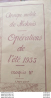 CARTE GROUPE MOBILE DE MEKNES OPERATIONS DE L'ETE 1933 FORMAT 60 X 58 CM - Altri & Non Classificati