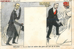 CARICATURE POLITIQUE ELYSEE 1899 SOCIETE SUISSE D'AFFICHES ARTISTIQUES GENEVE MELINE LOUBET PRESIDENT - Satirisch