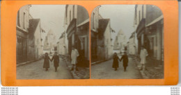 PROVINS VILLE HAUTE RUE COUVERTE  PHOTO STEREOSCOPIQUE G. LACOSTE - Stereoscopio