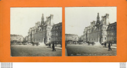 PARIS L'HOTEL DE VILLE  PHOTO STEREOSCOPIQUE - Stereoscopic