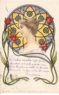 ILLUSTRATEUR #FG55068 STYLE RAPHAEL KIRCHNER ART NOUVEAU PORTRAIT FEMME FLEURS - Kirchner, Raphael