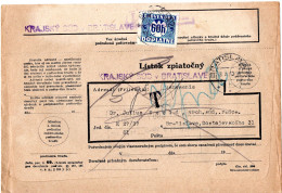 L78361 - Slowakei - 1940 - Unfrank OrtsRSchBf M 60h Portomarke EF BRATISLAVA, Unzustellbar Zurueck An LG Bratislava - Lettres & Documents