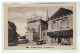 23 BONNAT EGLISE FORTIFIE HOTEL CHAMPEAU VOITURE AUTO PEUGEOT 202 CABRIOLET EDIT BARDE - Autres & Non Classés