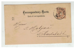 Autriche - Entier Postal 2 Kreuser De TRIEST à Destination KARLSTADT Karlovac , Croatia 1886 - Andere & Zonder Classificatie