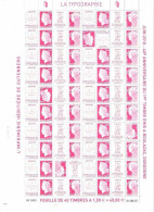 Marianne Du Salon 2010, Les 4 Feuilles: Héliogravure, Sérigraphie, Taille-douce Et Typographie (avec Ses Tête-bêche) - Hojas Completas