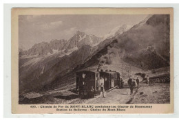 74  CHAMONIX #13277 CHEMIN DE FER DU MONT BLANC CONDUISANT AU GLACIER DE BIONNASSAY STATION DE BELLEVUE TRAIN LOCOMOTIVE - Chamonix-Mont-Blanc