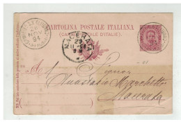 ITALIE : Campello Sul Clitunno PERUGIA . POUR MACERATA 1894 - Entiers Postaux