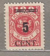 KLAIPEDA (Memel) 1923 MN(*) Mi 180 #Lt15-1 - Memel (Klaïpeda) 1923