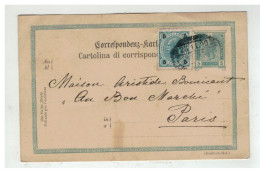 Autriche - Entier Postal ROVERETO TYROL Destination De PARIS FRANCE 1900 - Autres & Non Classés